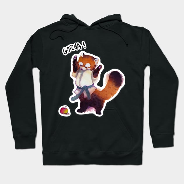 Suprised Red Panda Judo Fighter Hoodie by DraconesStudio